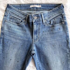 Levi's Women's Jeans 711 Skinny Blue Jeans 26 Rhinestone Stretch